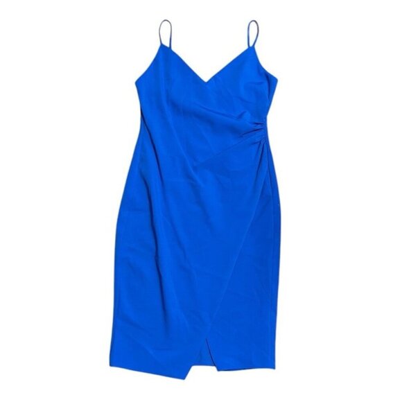 Black Halo Sz 12 Dress Esthero V-neck Cobalt Blue Cocktail Classic Party Wedding - Picture 3 of 7